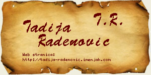 Tadija Radenović vizit kartica